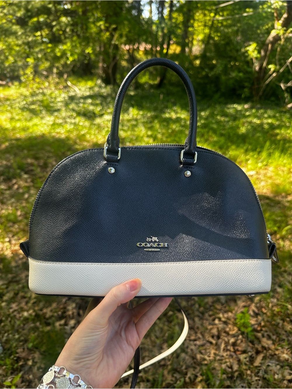Coach Two-Tone Black and White Dome Satchel